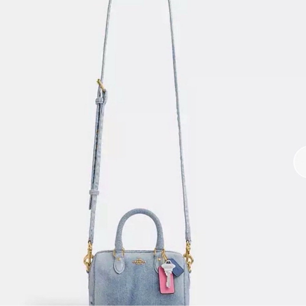 Coach Mini Rowan in Loved Denim - Picture 3 of 5